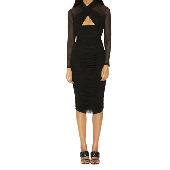 Alexia Admor dress Jenna long sleeve midi black size Large L - Picture 1 of 6